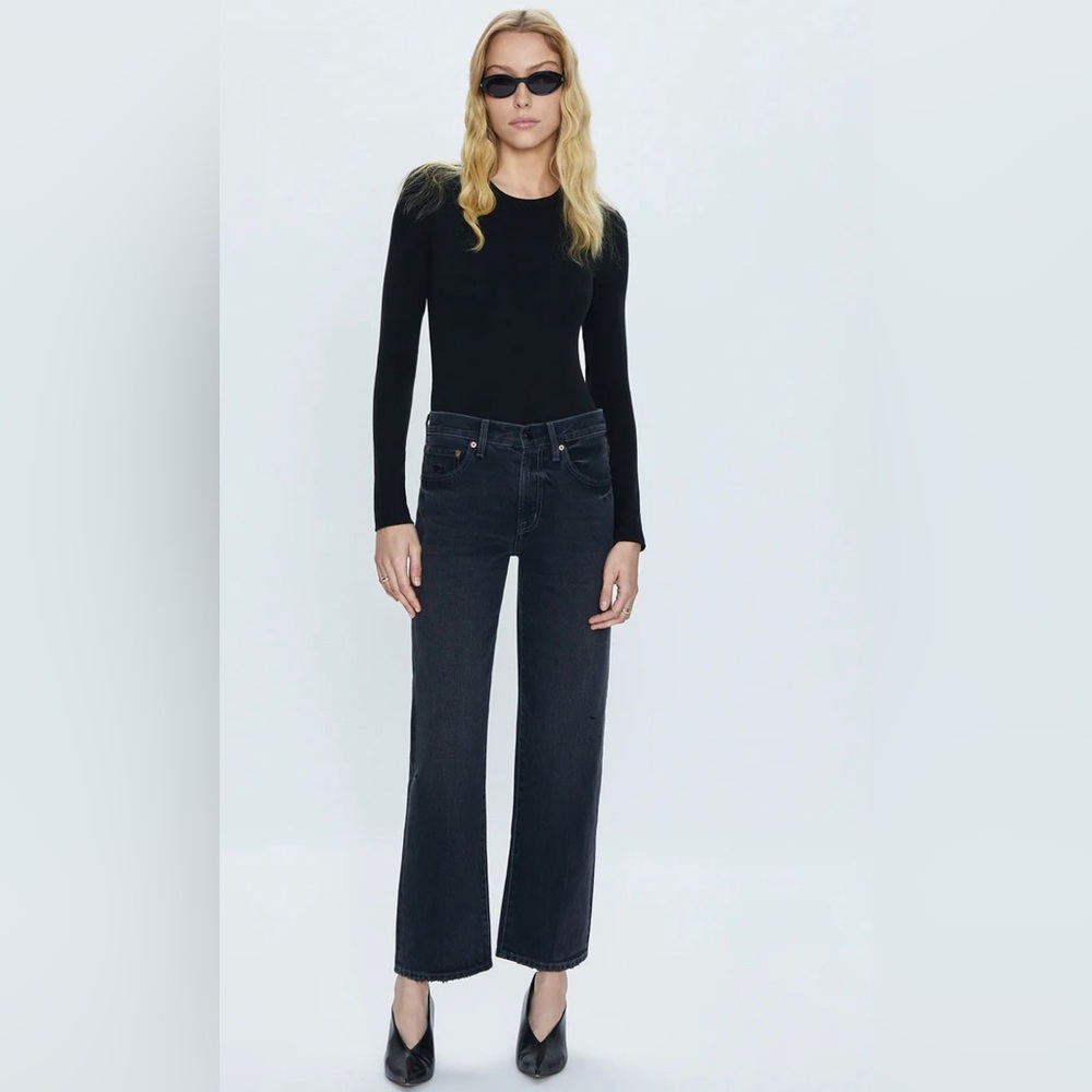 NWT Pistola Lexi Mid Rise Bowed Straight in Mercury - Sz 26
